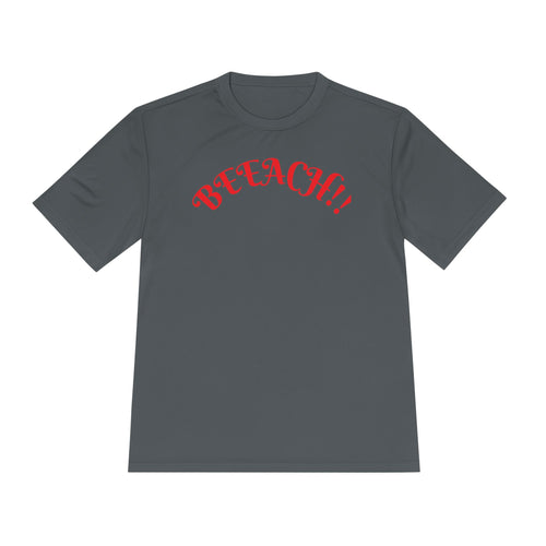 Beach Vibes Moisture-Wicking Tee — 'BEACH!!' Arch Logo
