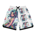 Mermaid Print Basketball Shorts — Colorful All-Over-Print Athletic Shorts