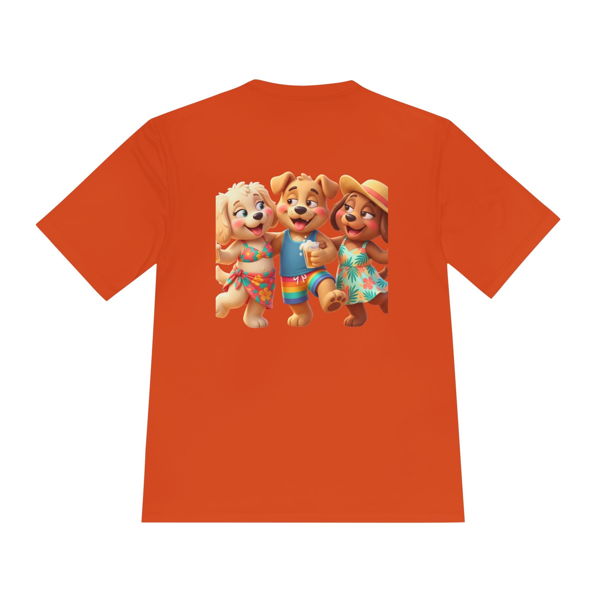 Beach Vibes Moisture-Wicking Tee — 'BEACH!!' Arch Logo