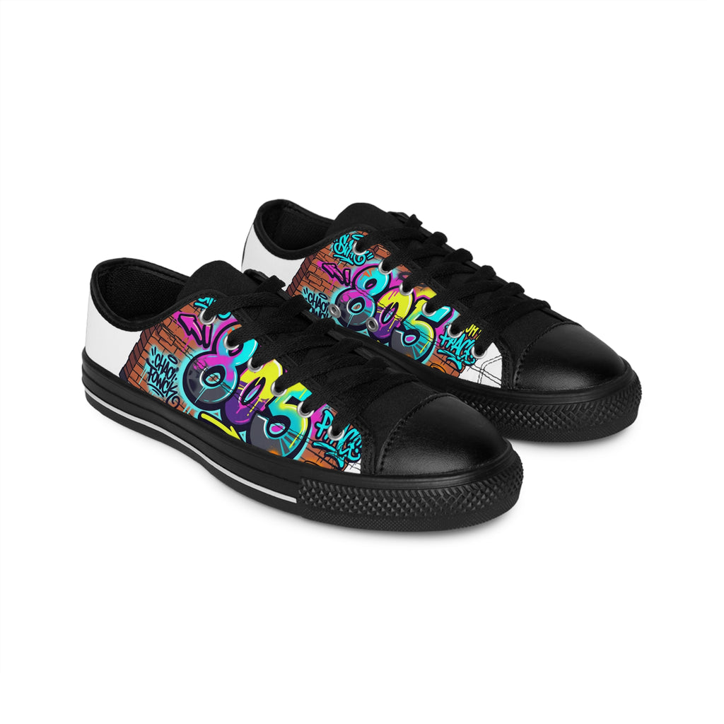 Graffiti Street Art Sneakers — Men's Urban Casual Shoes with Colorful Wall Mural Design