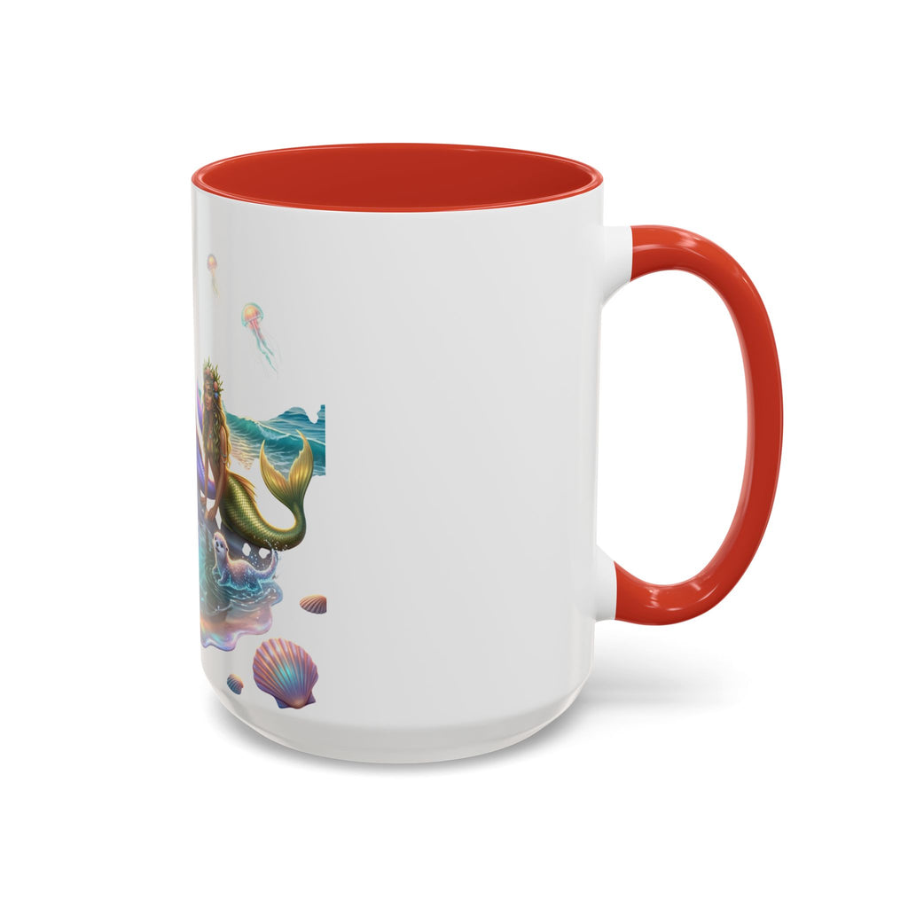 Mermaid Trio Accent Coffee Mug — Colorful Ocean Fantasy 11/15oz