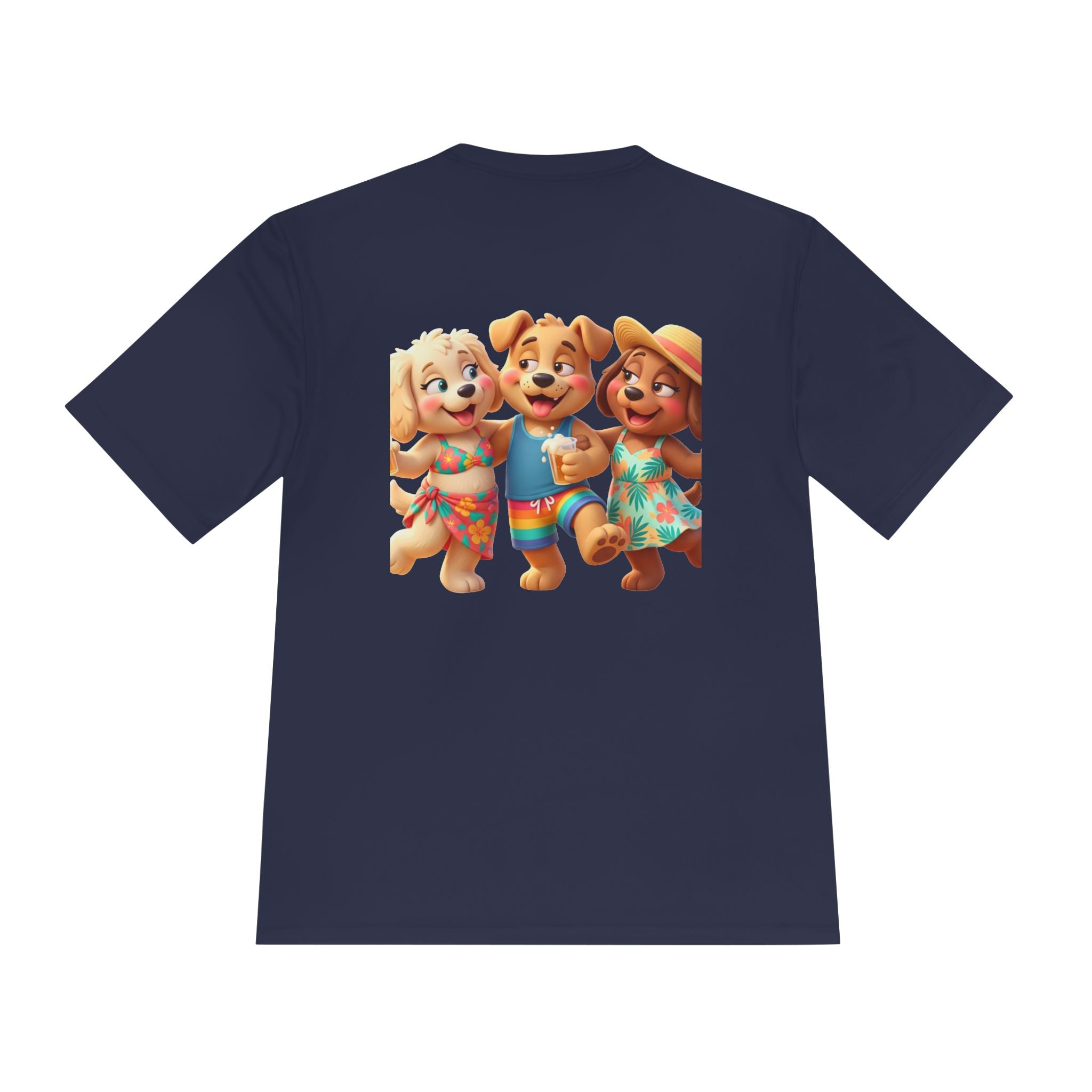 Beach Vibes Moisture-Wicking Tee — 'BEACH!!' Arch Logo