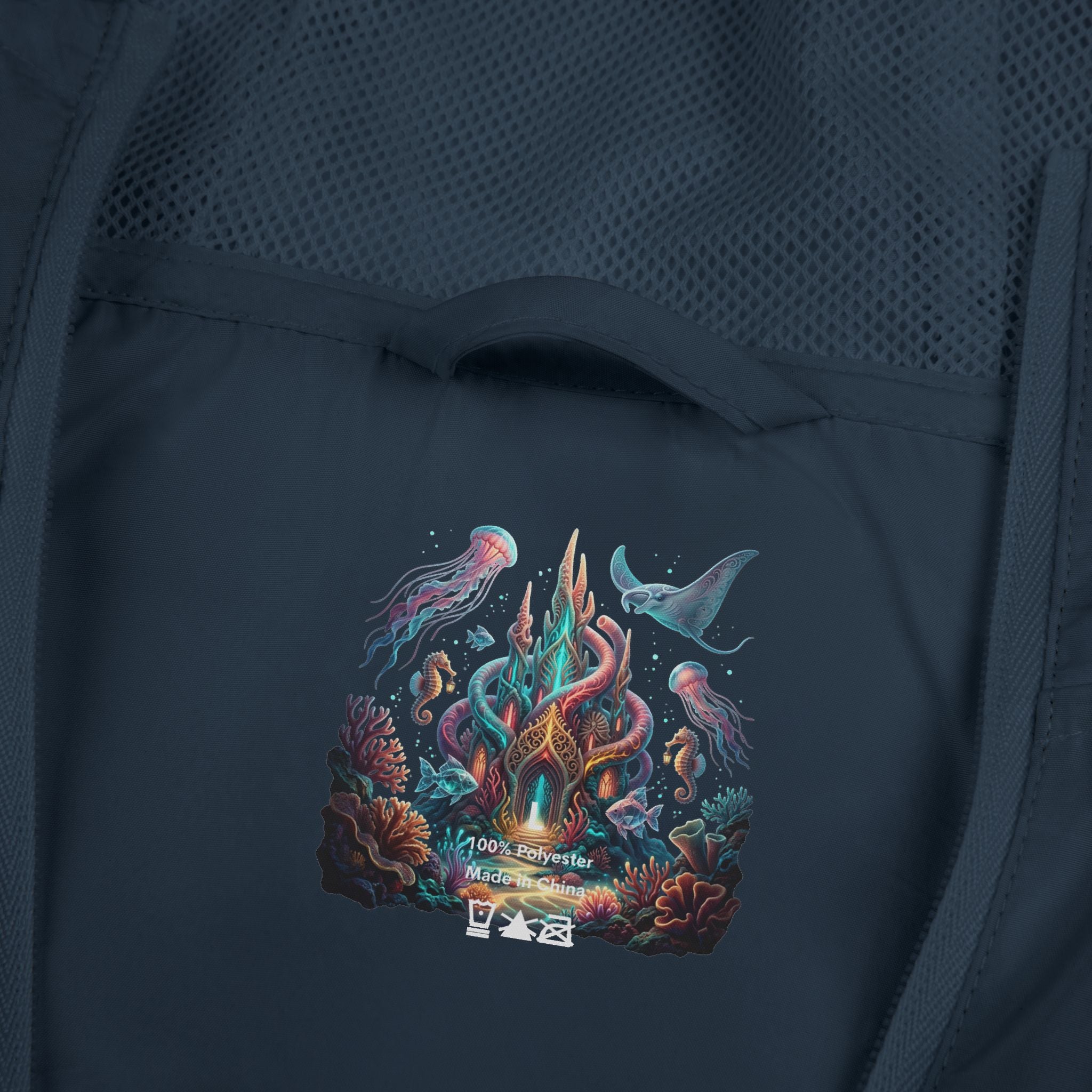 Windbreaker Jacket — Enchanted Coral Reef Print Hooded Shell
