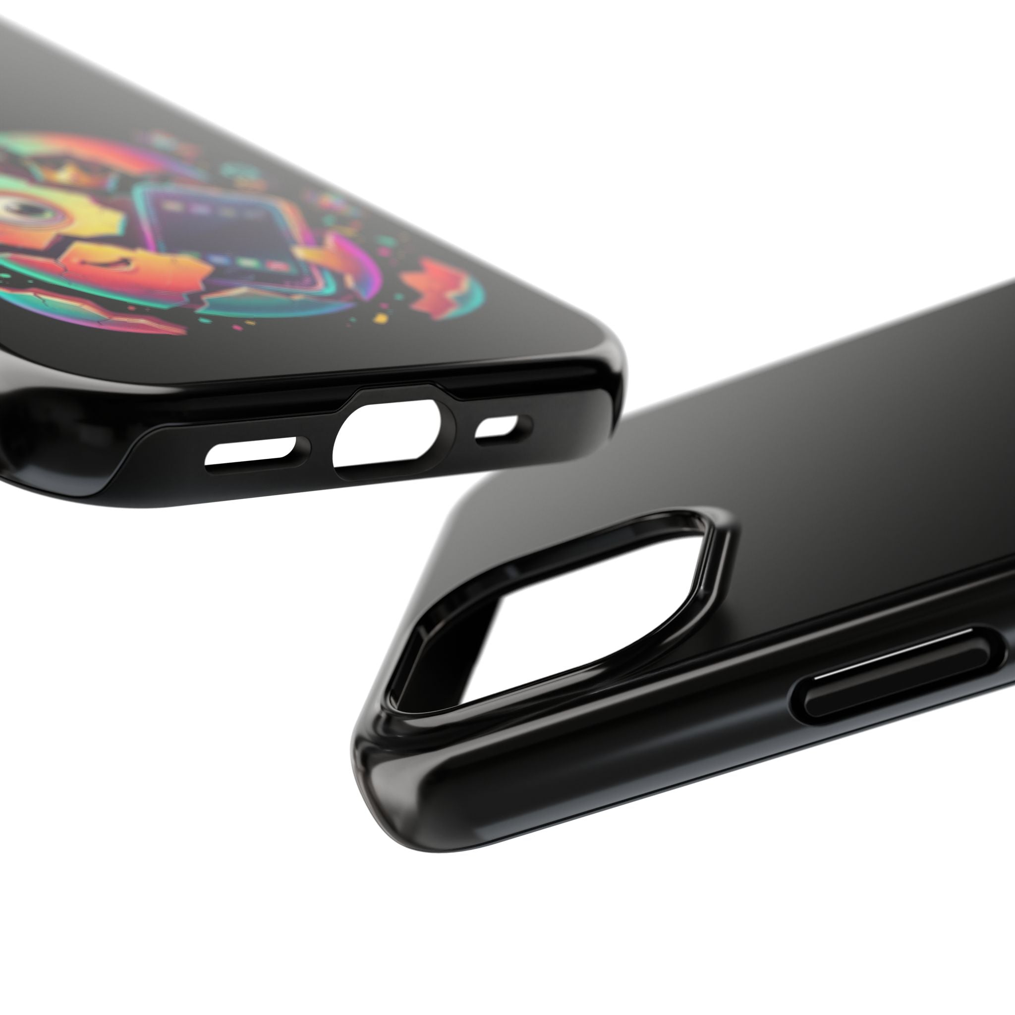 Hatchling Phone Case — Cute Neon Egg Character Holding Smartphone