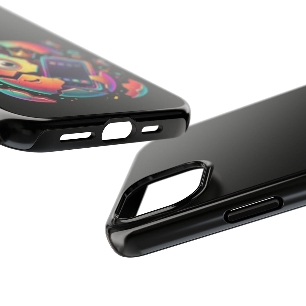 Hatchling Phone Case — Cute Neon Egg Character Holding Smartphone