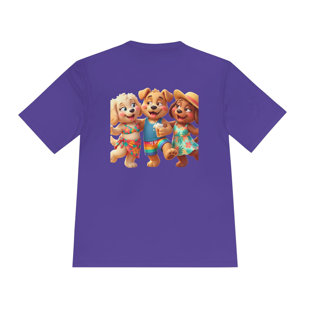 Beach Vibes Moisture-Wicking Tee — 'BEACH!!' Arch Logo