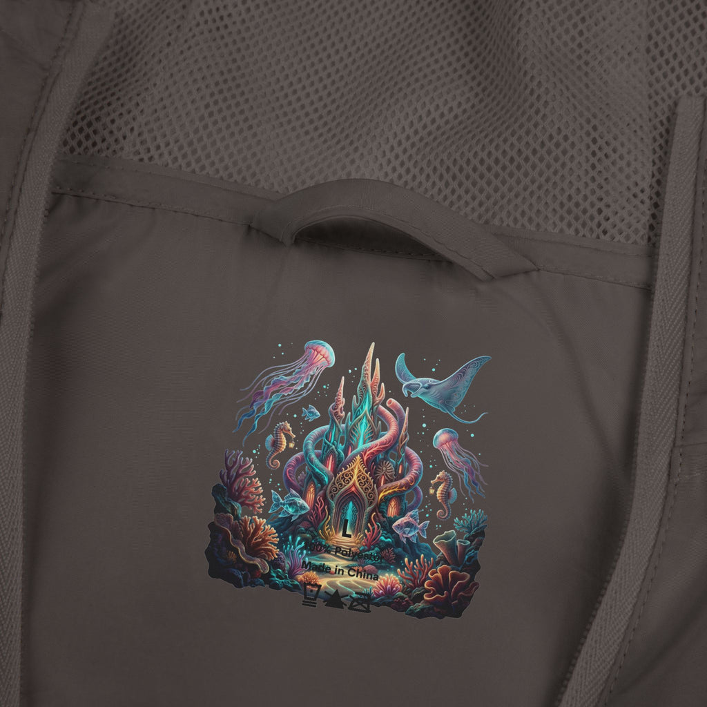 Windbreaker Jacket — Enchanted Coral Reef Print Hooded Shell