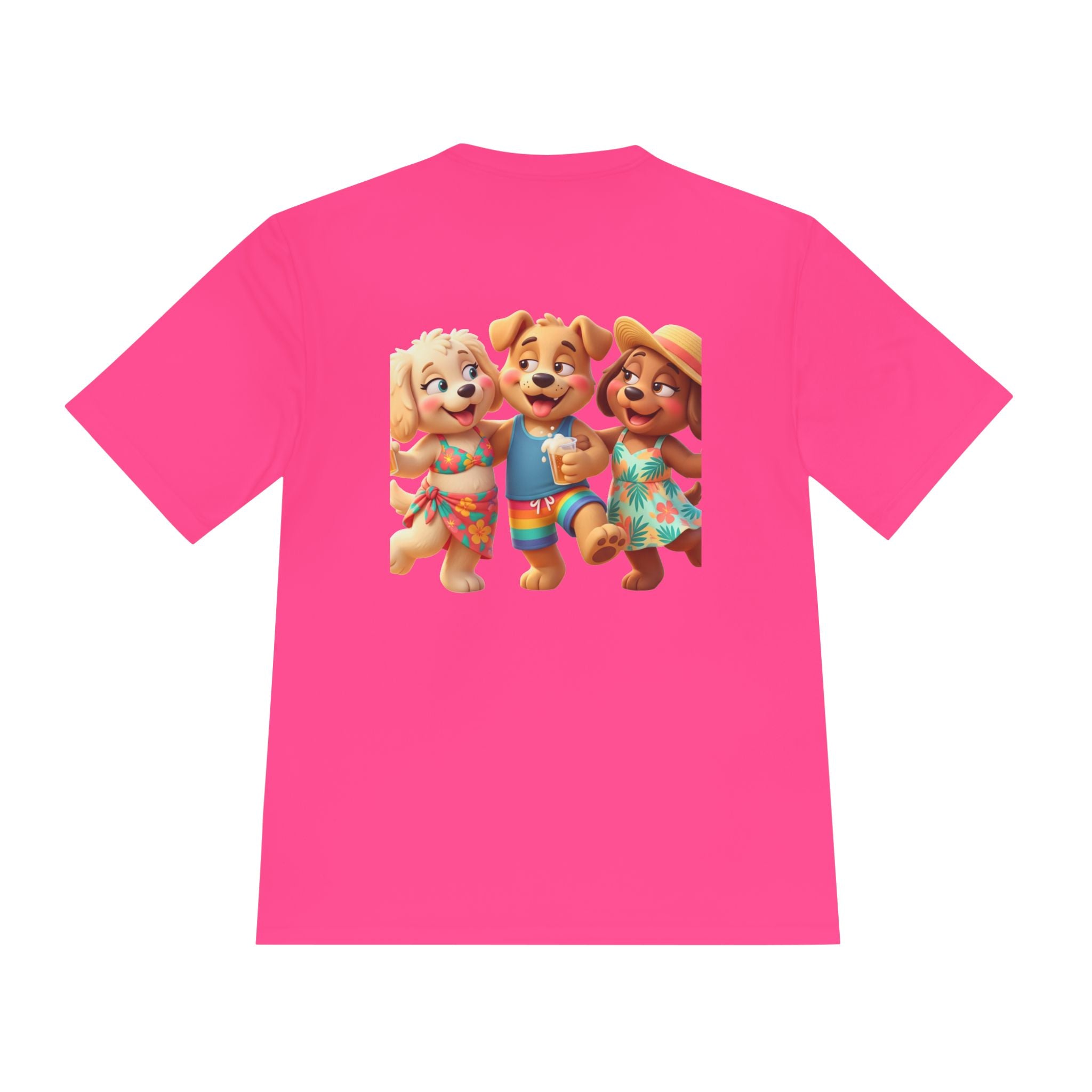 Beach Vibes Moisture-Wicking Tee — 'BEACH!!' Arch Logo