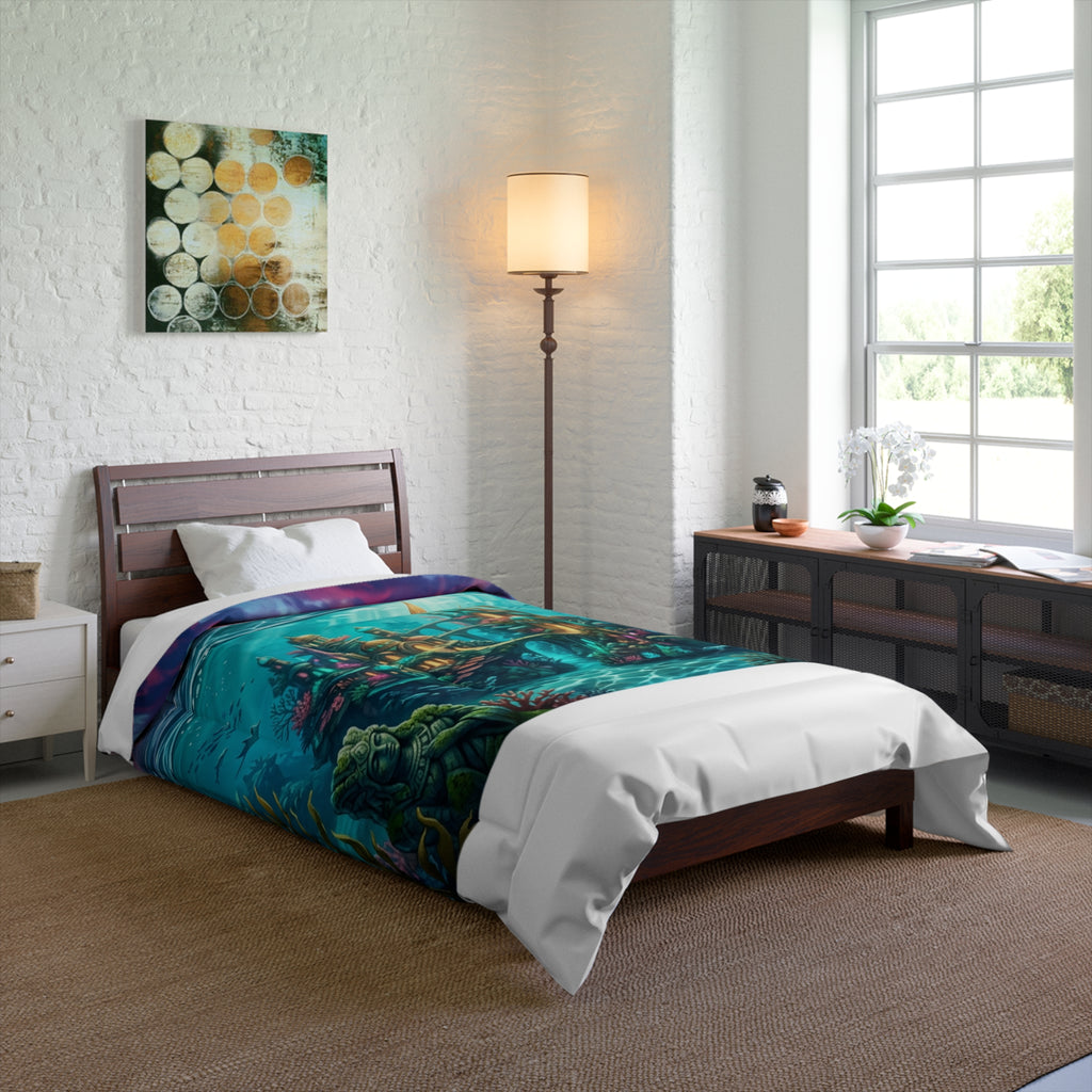 Underwater Palace Comforter — Fantasy Ocean Castle Bedding