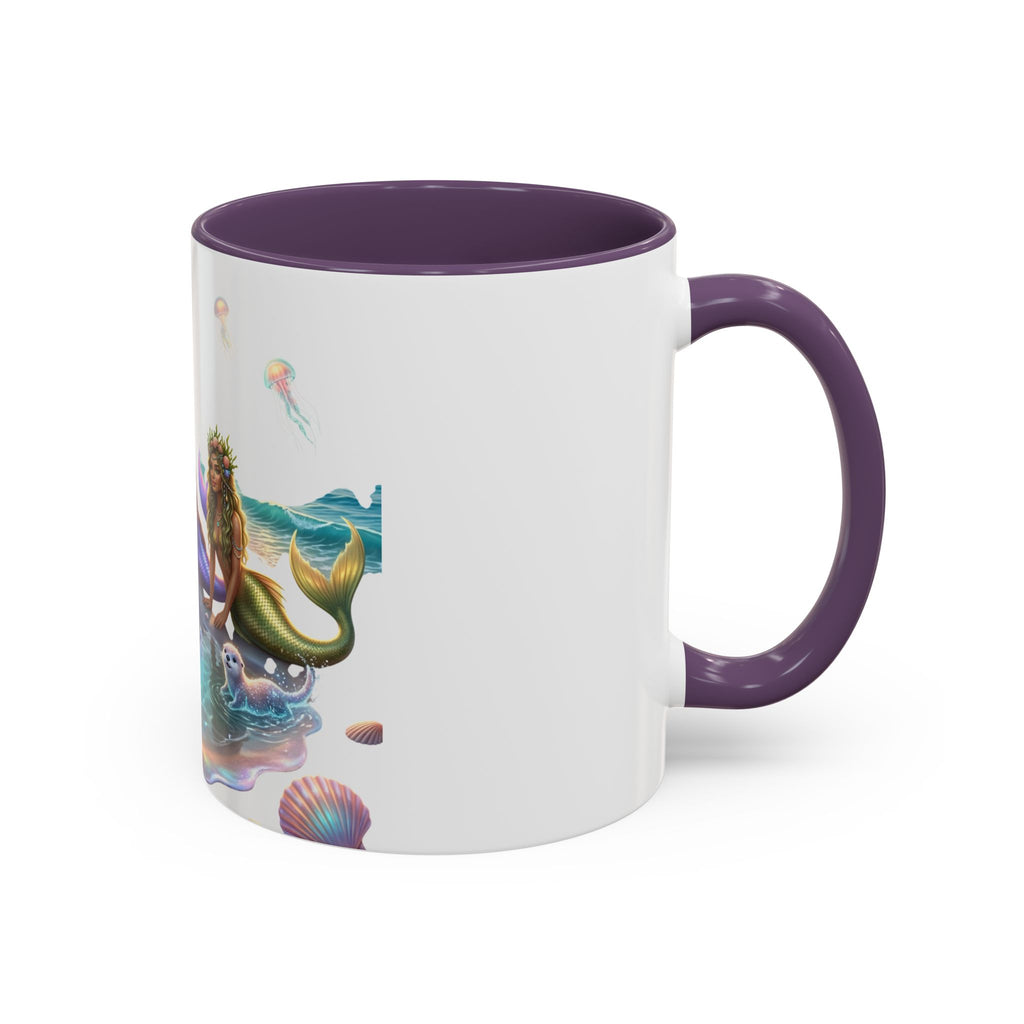 Mermaid Trio Accent Coffee Mug — Colorful Ocean Fantasy 11/15oz