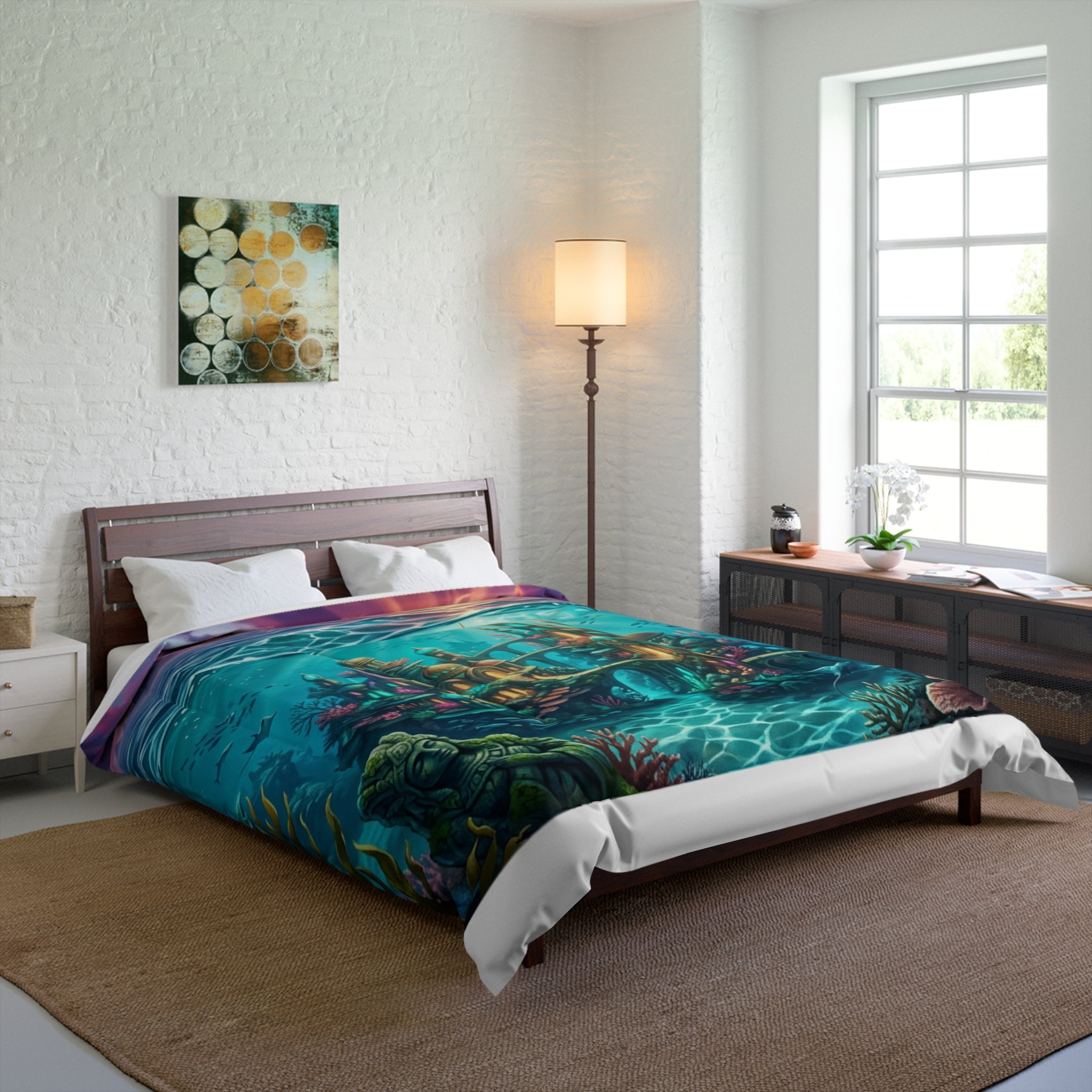 Underwater Palace Comforter — Fantasy Ocean Castle Bedding
