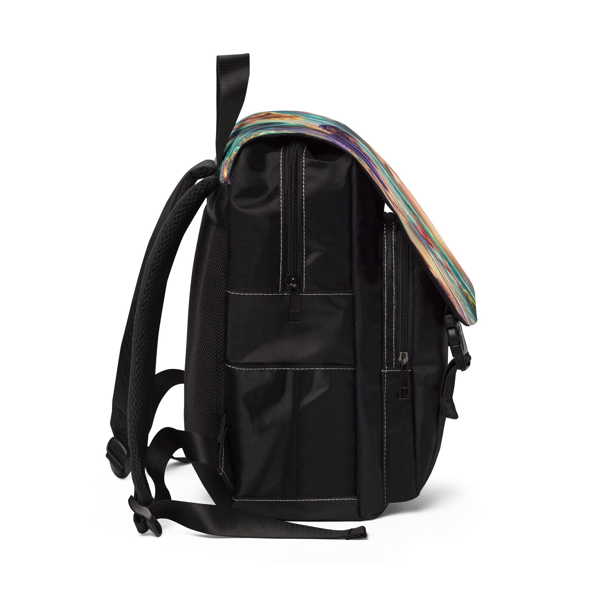 Mermaid Beach Scene Backpack — Colorful Ocean Print Shoulder Bag