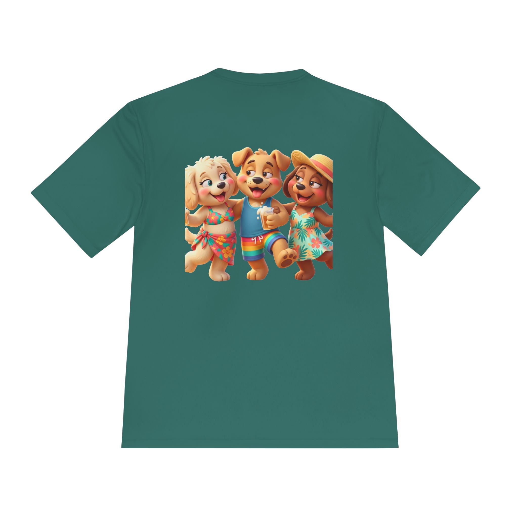 Beach Vibes Moisture-Wicking Tee — 'BEACH!!' Arch Logo