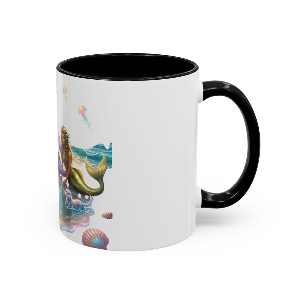 Mermaid Trio Accent Coffee Mug — Colorful Ocean Fantasy 11/15oz