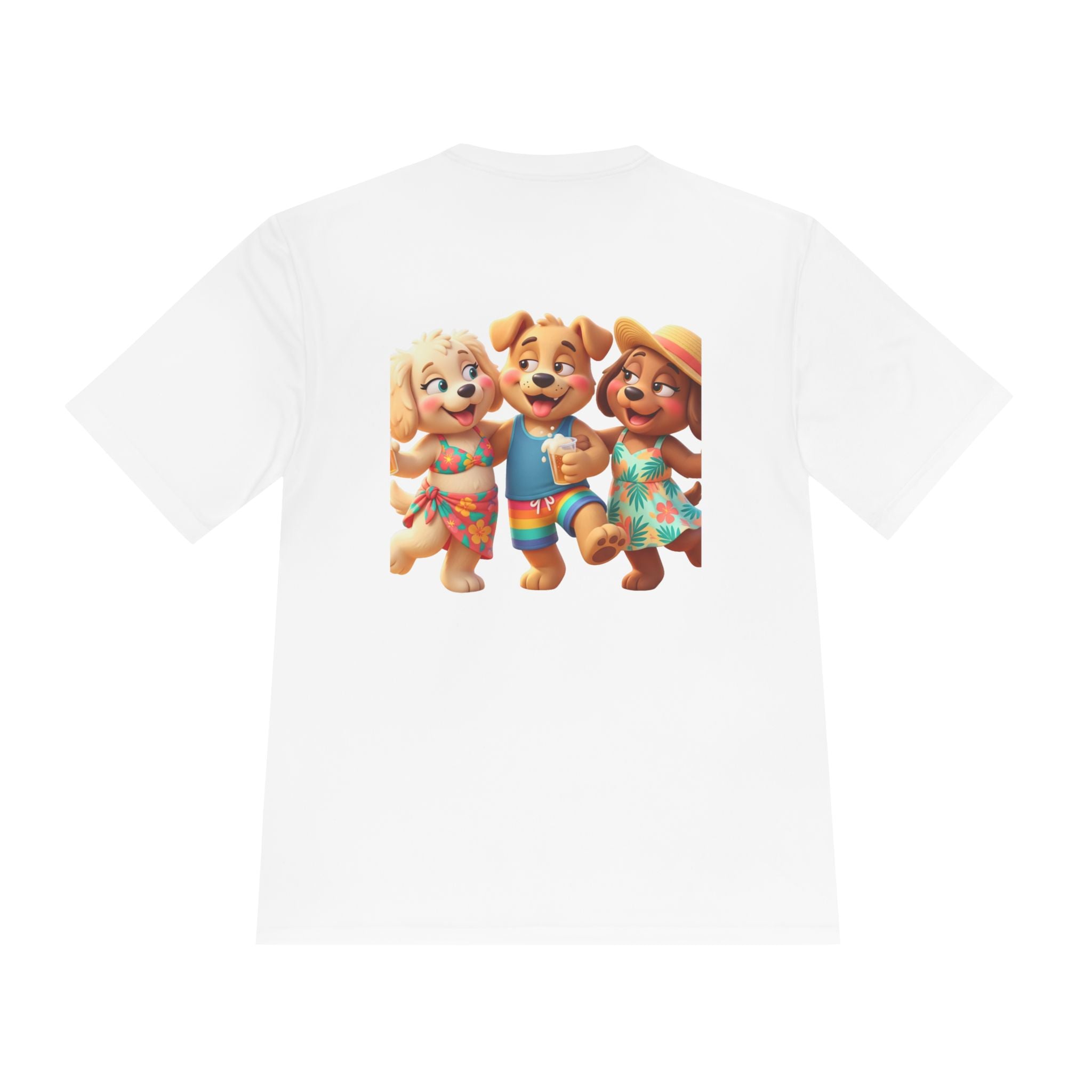 Beach Vibes Moisture-Wicking Tee — 'BEACH!!' Arch Logo