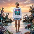 Underwater Fantasy City Long Sleeve Tee — Sunset Atlantis Graphic Shirt
