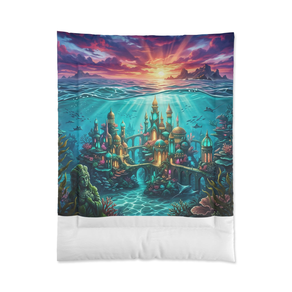 Underwater Palace Comforter — Fantasy Ocean Castle Bedding