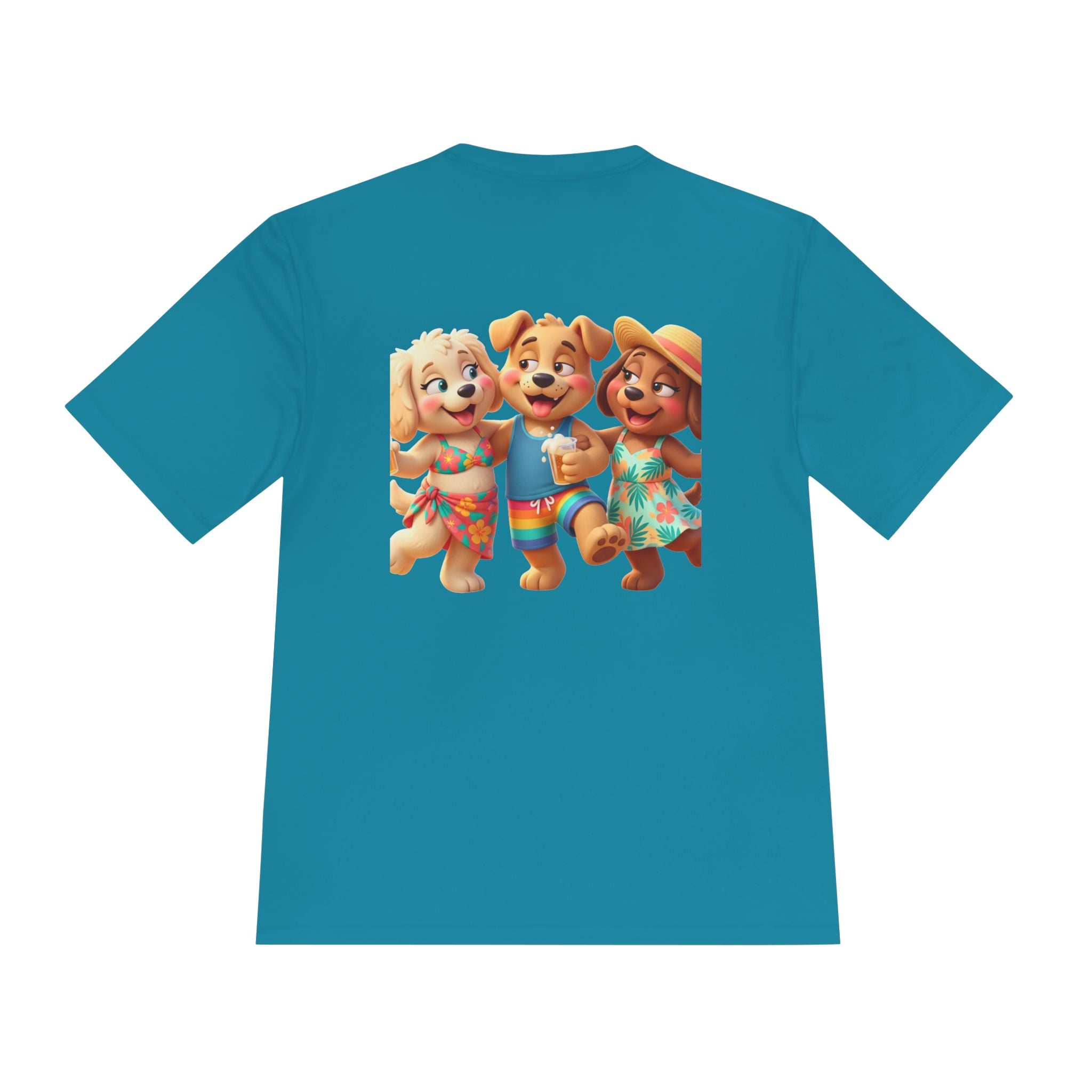 Beach Vibes Moisture-Wicking Tee — 'BEACH!!' Arch Logo