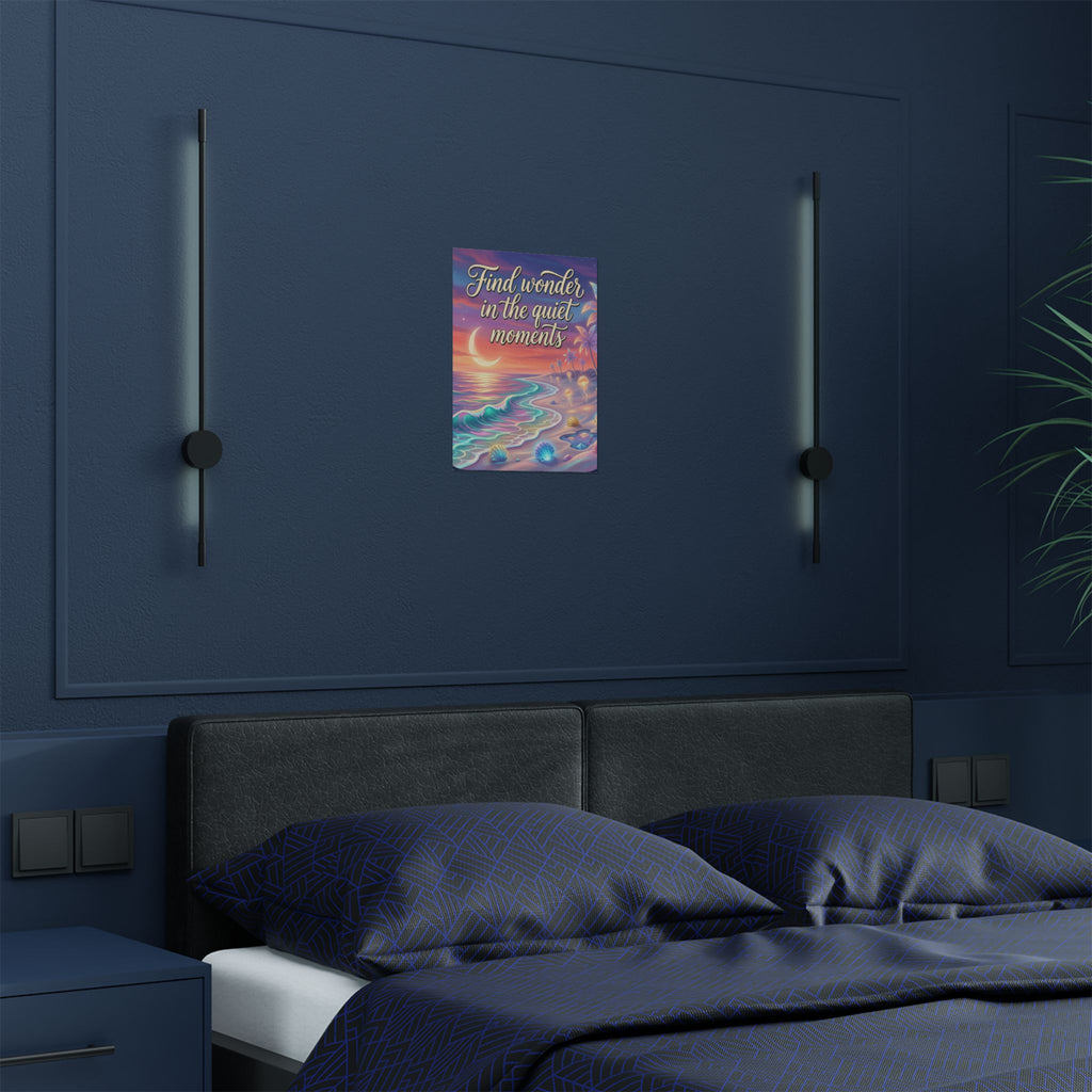 Find Wonder in the Quiet Moments Satin Poster — Inspirational Beach Wall Art