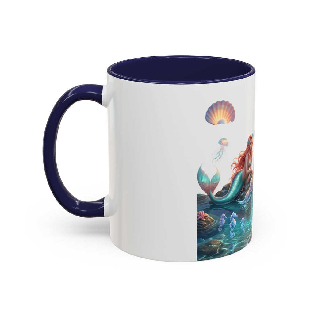 Mermaid Trio Accent Coffee Mug — Colorful Ocean Fantasy 11/15oz