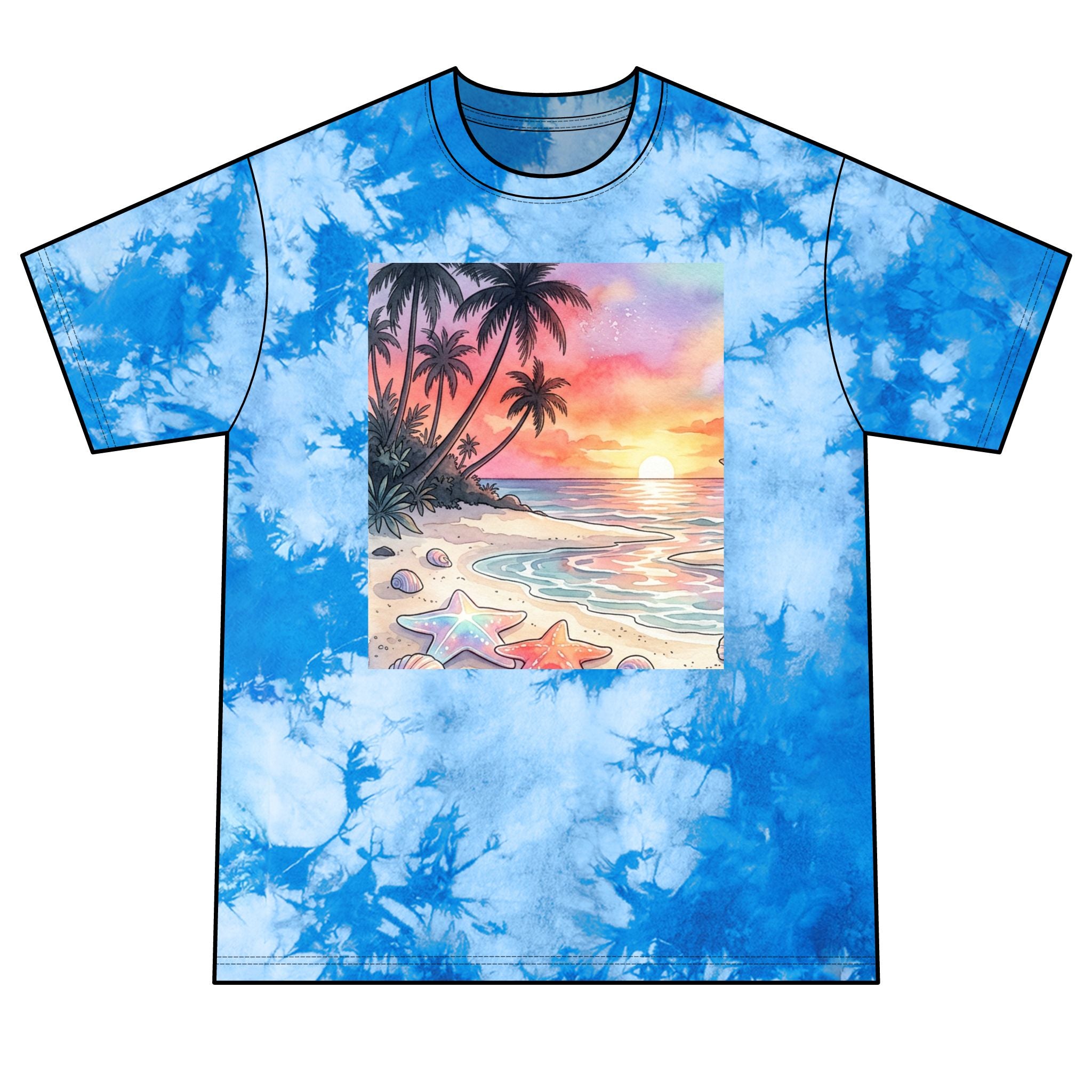 Crystal Tie-Dye Tee — Fantasy Beach Vibes