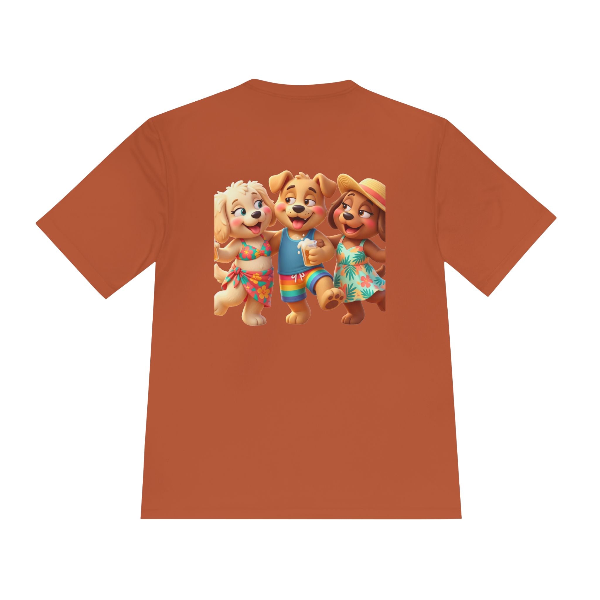 Beach Vibes Moisture-Wicking Tee — 'BEACH!!' Arch Logo