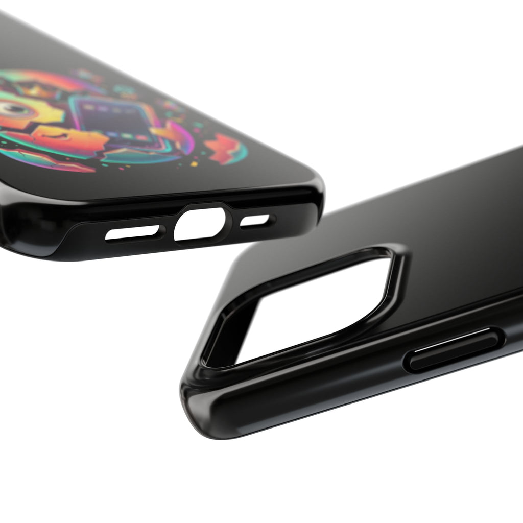 Hatchling Phone Case — Cute Neon Egg Character Holding Smartphone