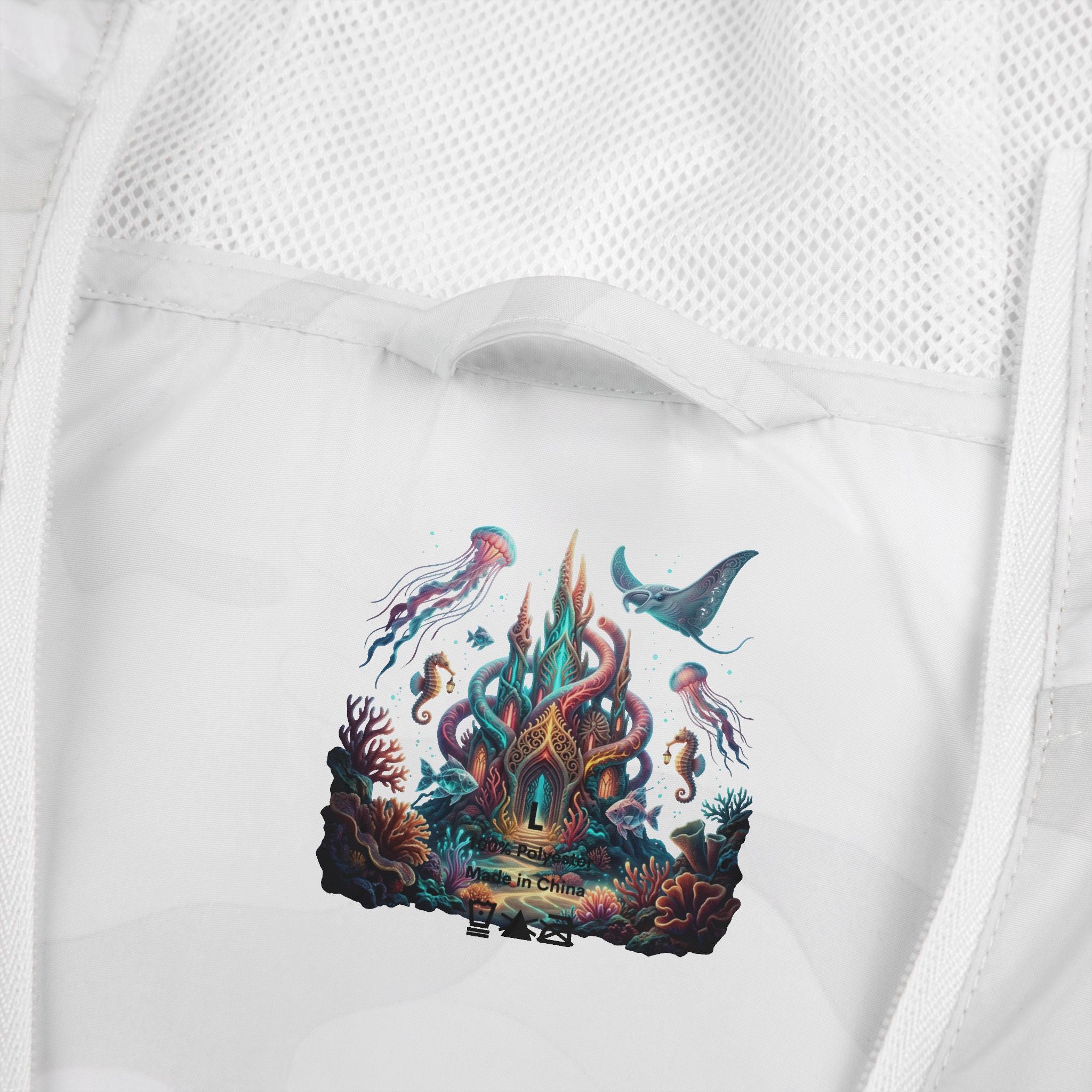 Windbreaker Jacket — Enchanted Coral Reef Print Hooded Shell