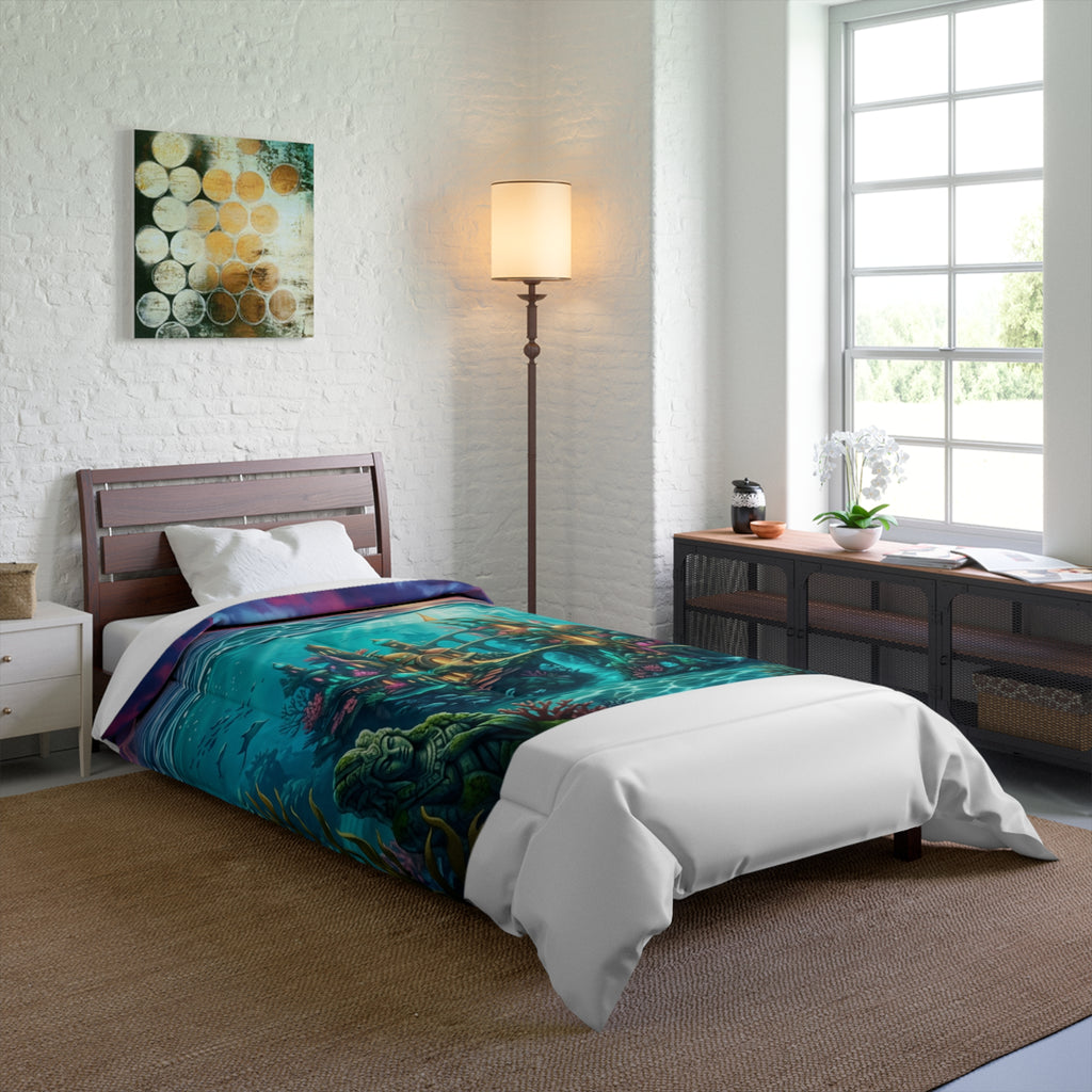 Underwater Palace Comforter — Fantasy Ocean Castle Bedding