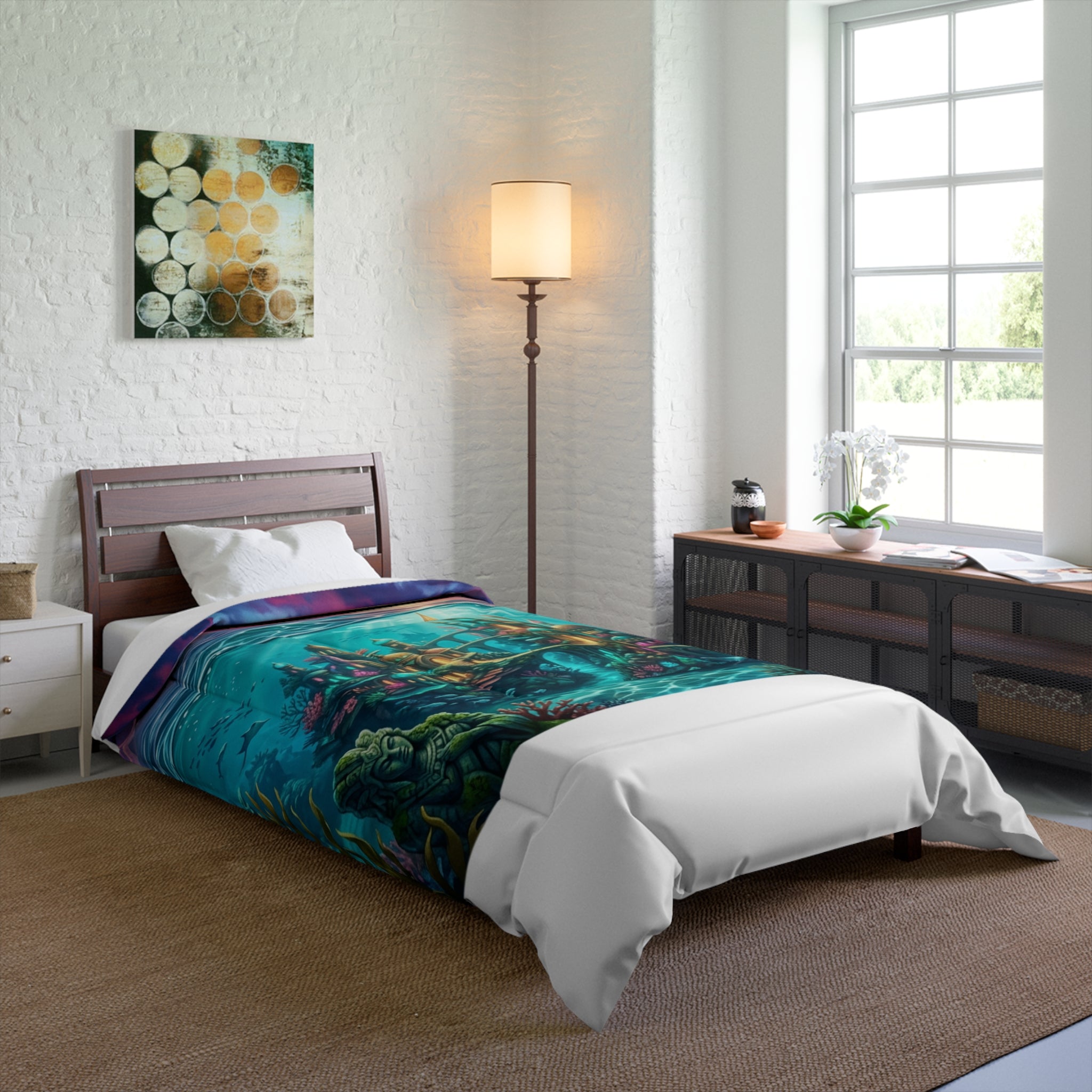 Underwater Palace Comforter — Fantasy Ocean Castle Bedding