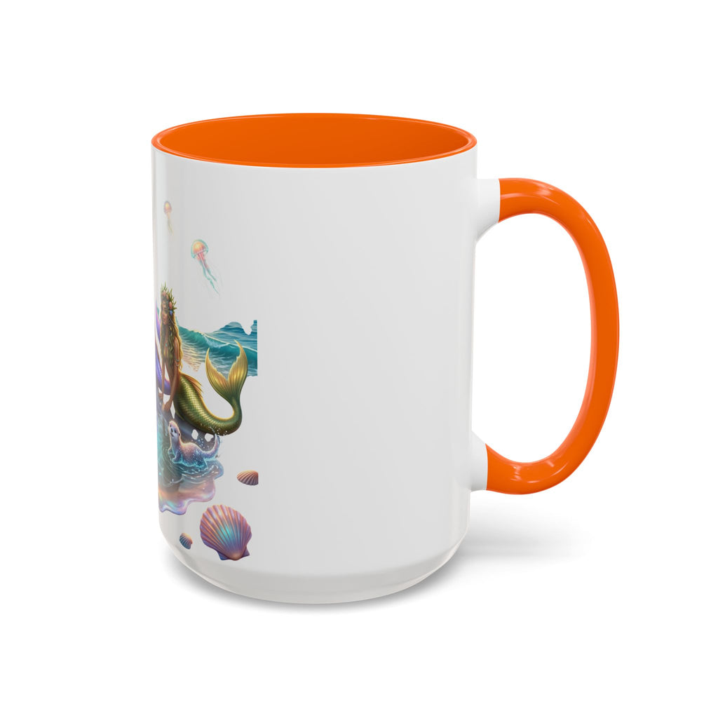 Mermaid Trio Accent Coffee Mug — Colorful Ocean Fantasy 11/15oz