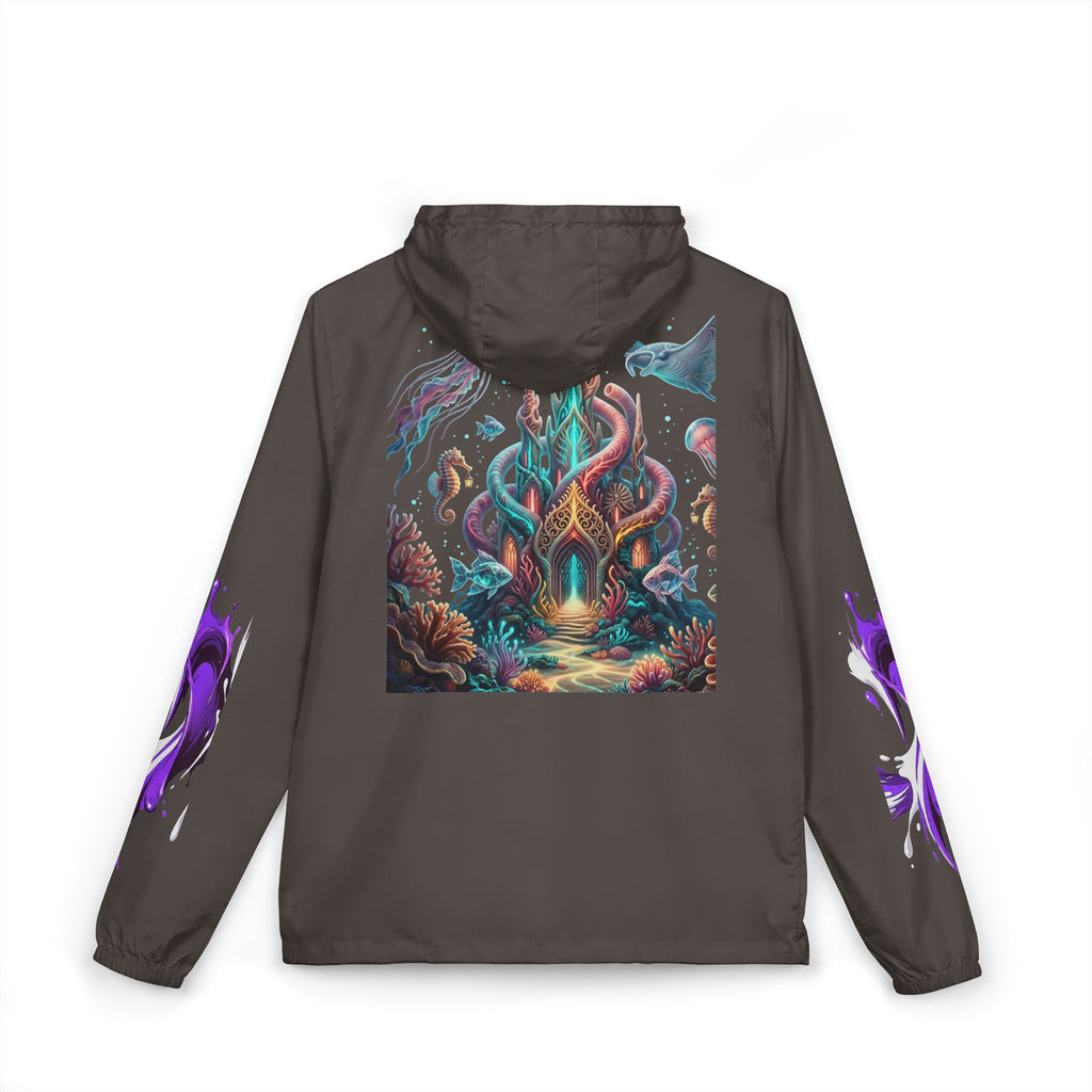 Windbreaker Jacket — Enchanted Coral Reef Print Hooded Shell