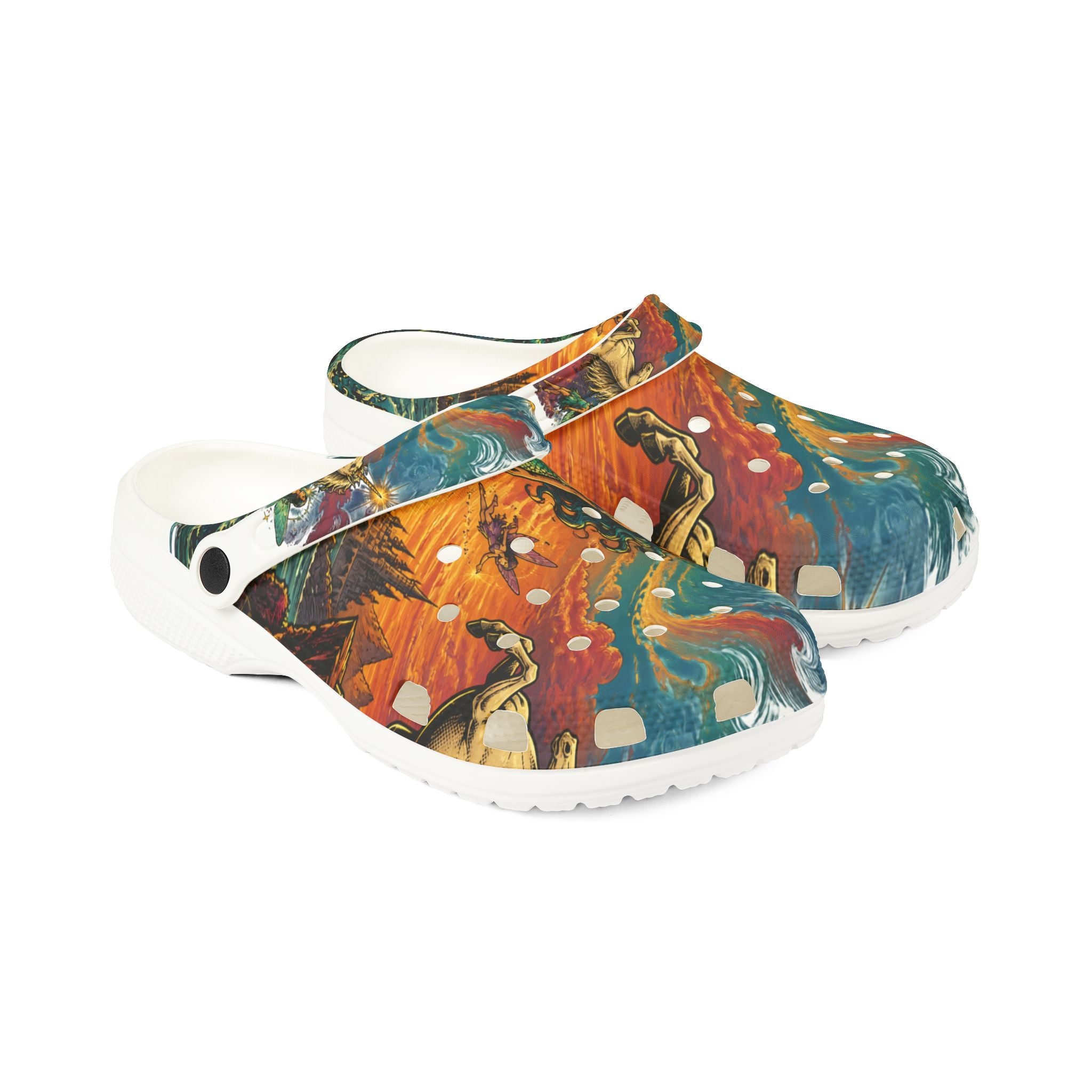 Unicorn Fantasy EVA Foam Clogs — Colorful All-Over-Print Garden Shoes