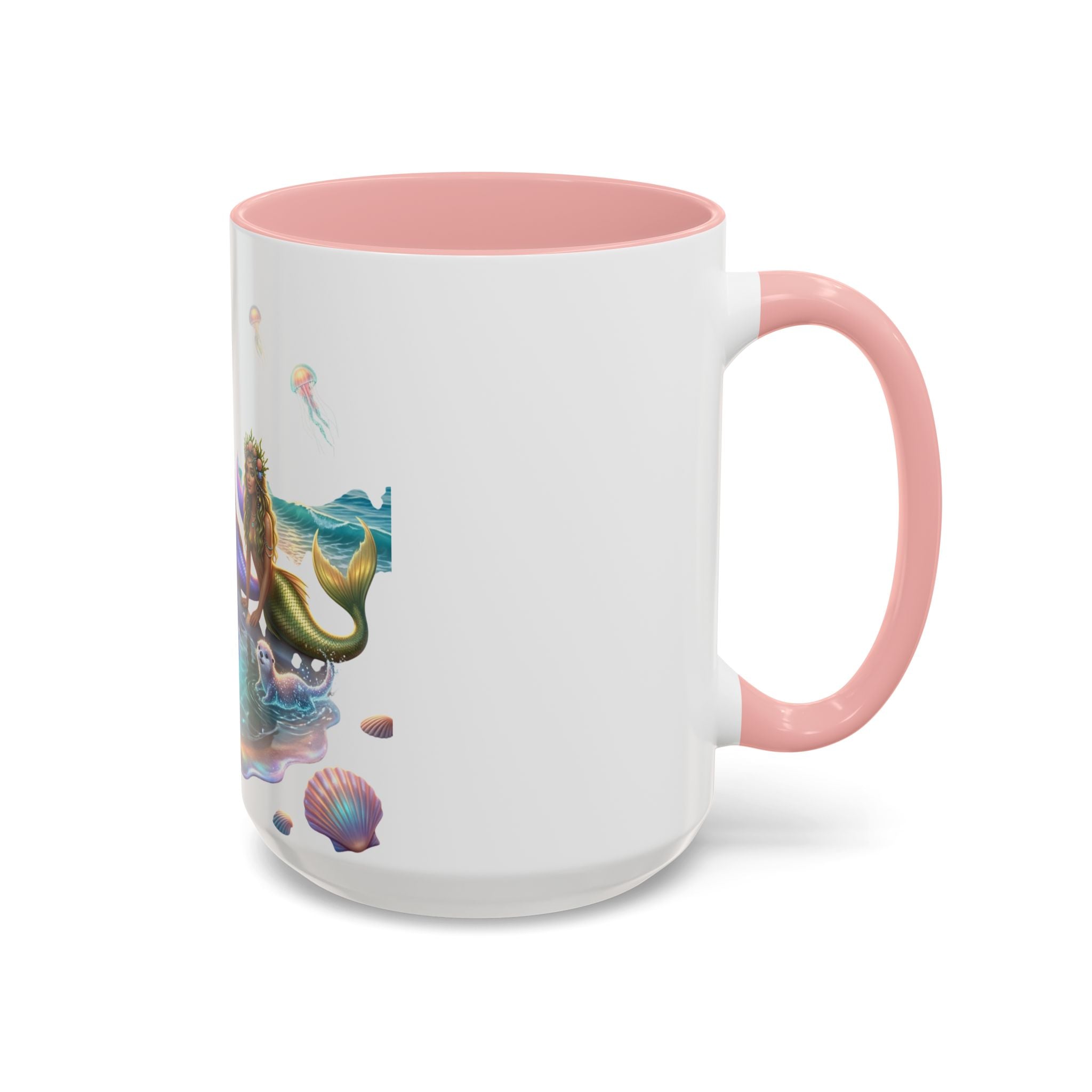 Mermaid Trio Accent Coffee Mug — Colorful Ocean Fantasy 11/15oz