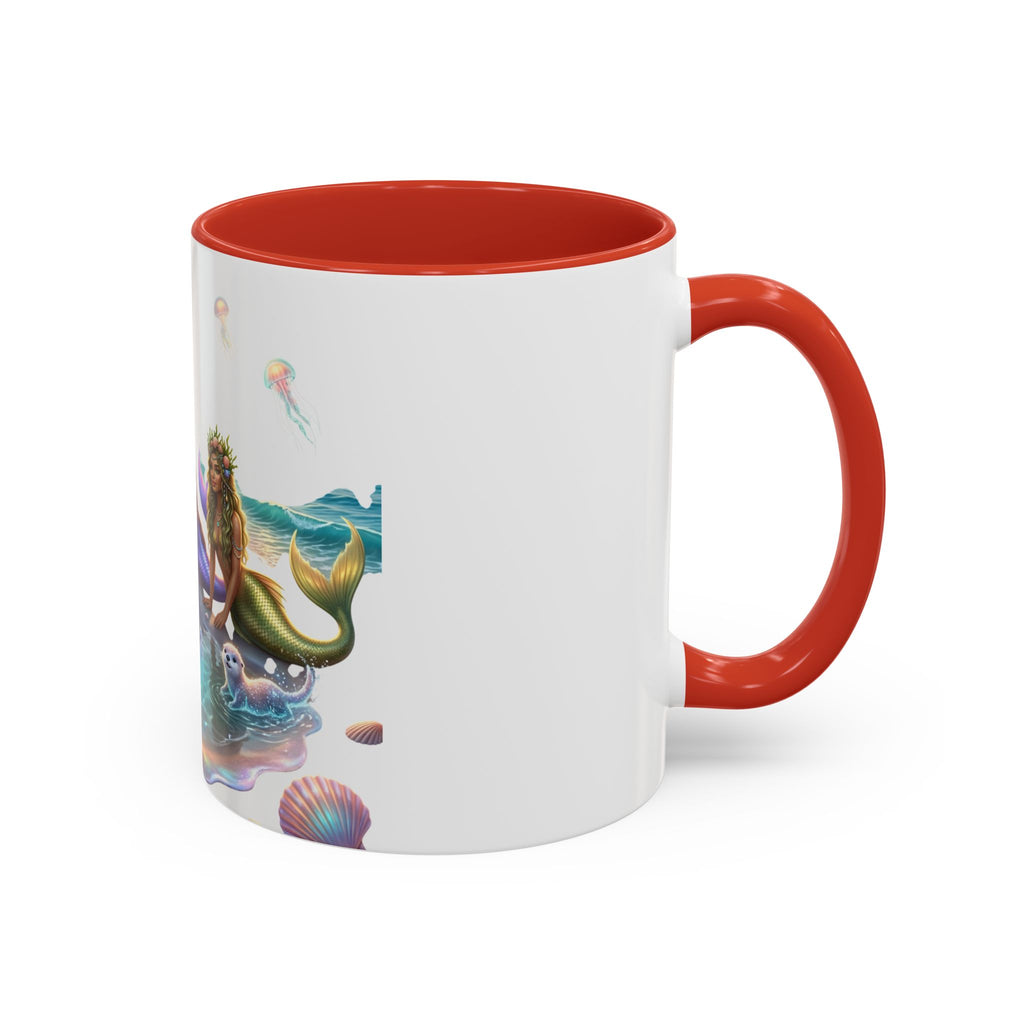 Mermaid Trio Accent Coffee Mug — Colorful Ocean Fantasy 11/15oz