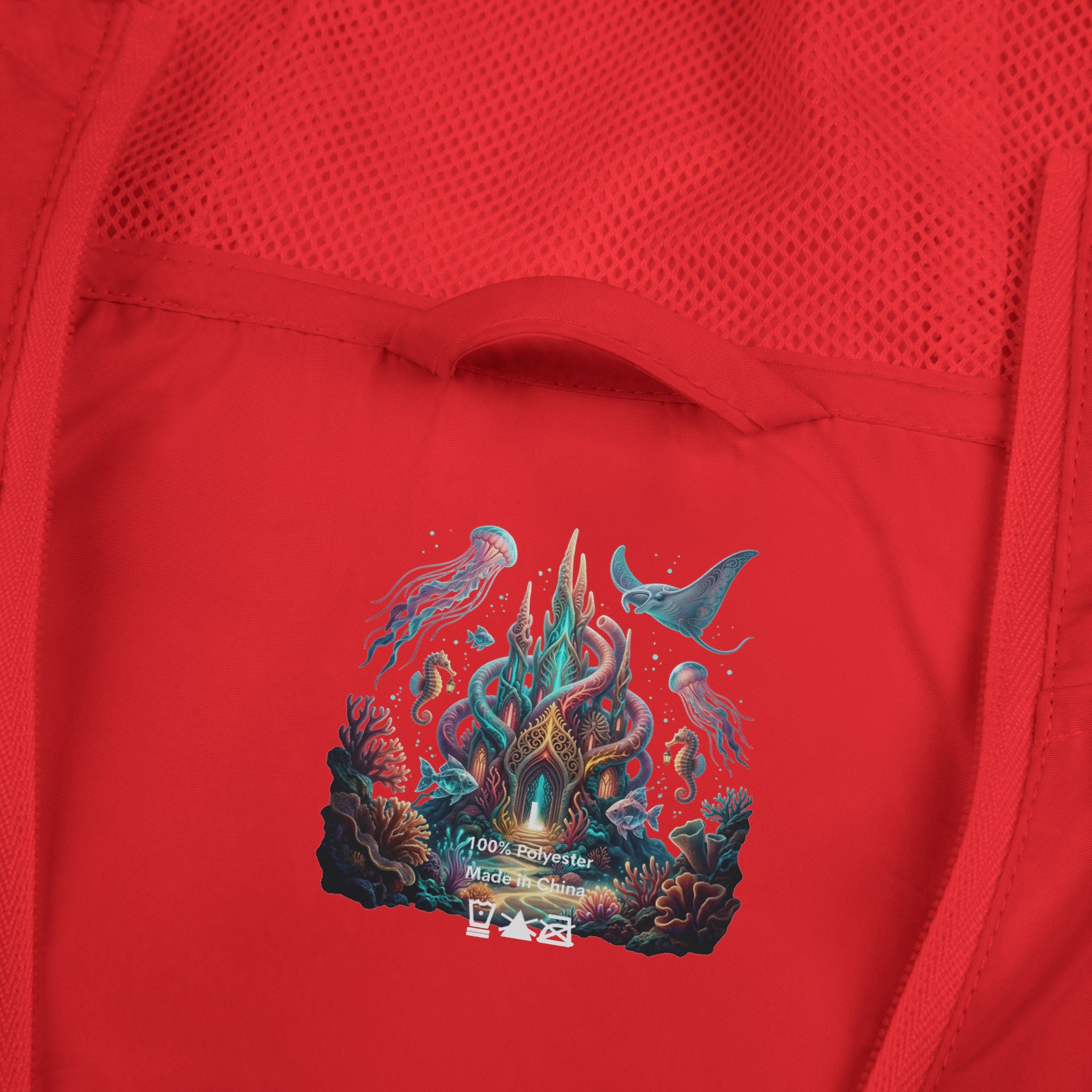 Windbreaker Jacket — Enchanted Coral Reef Print Hooded Shell