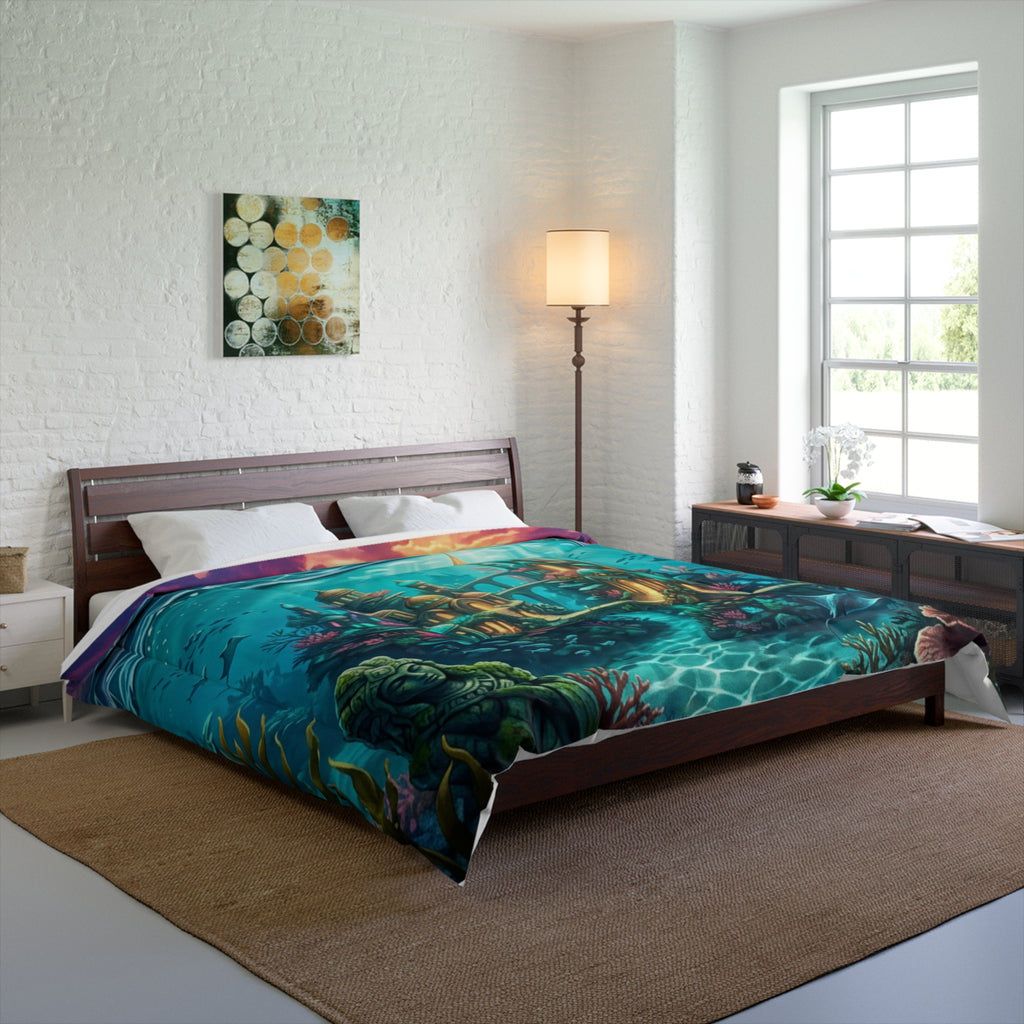 Underwater Palace Comforter — Fantasy Ocean Castle Bedding