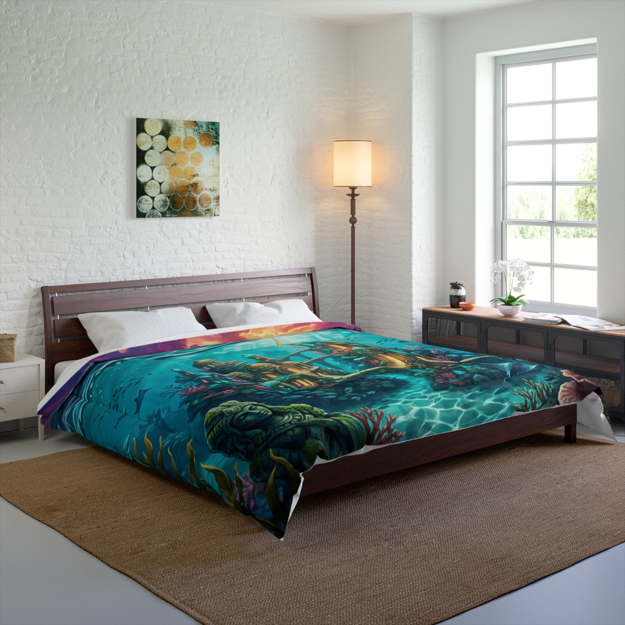 Underwater Palace Comforter — Fantasy Ocean Castle Bedding