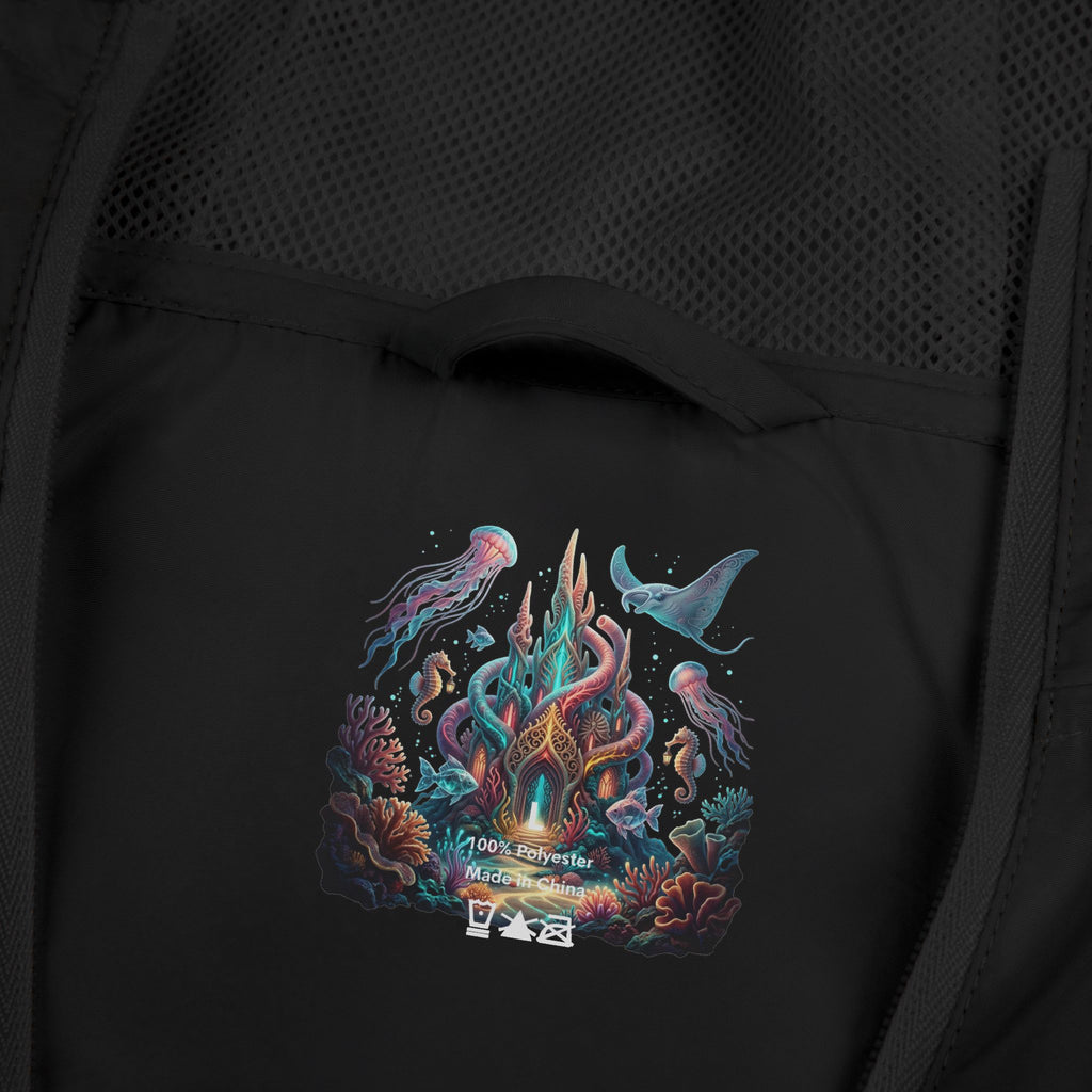 Windbreaker Jacket — Enchanted Coral Reef Print Hooded Shell