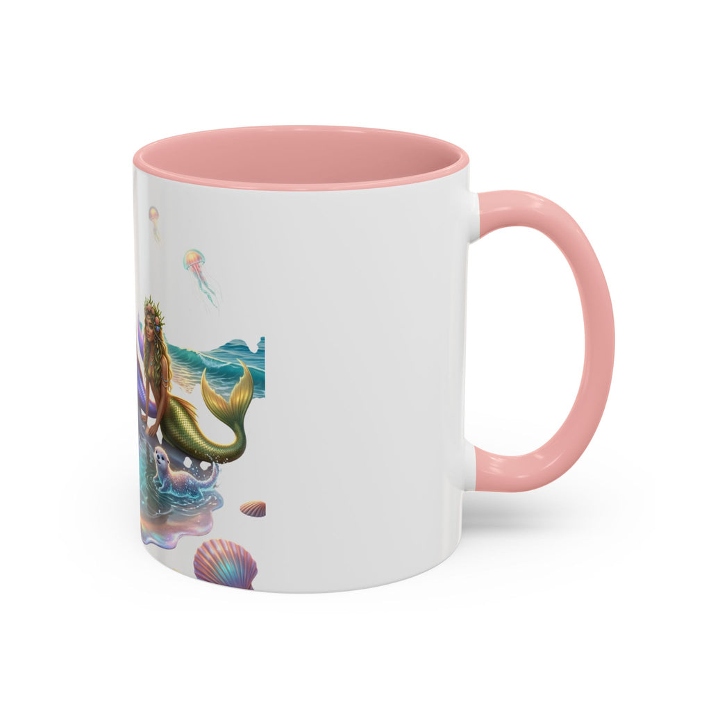 Mermaid Trio Accent Coffee Mug — Colorful Ocean Fantasy 11/15oz