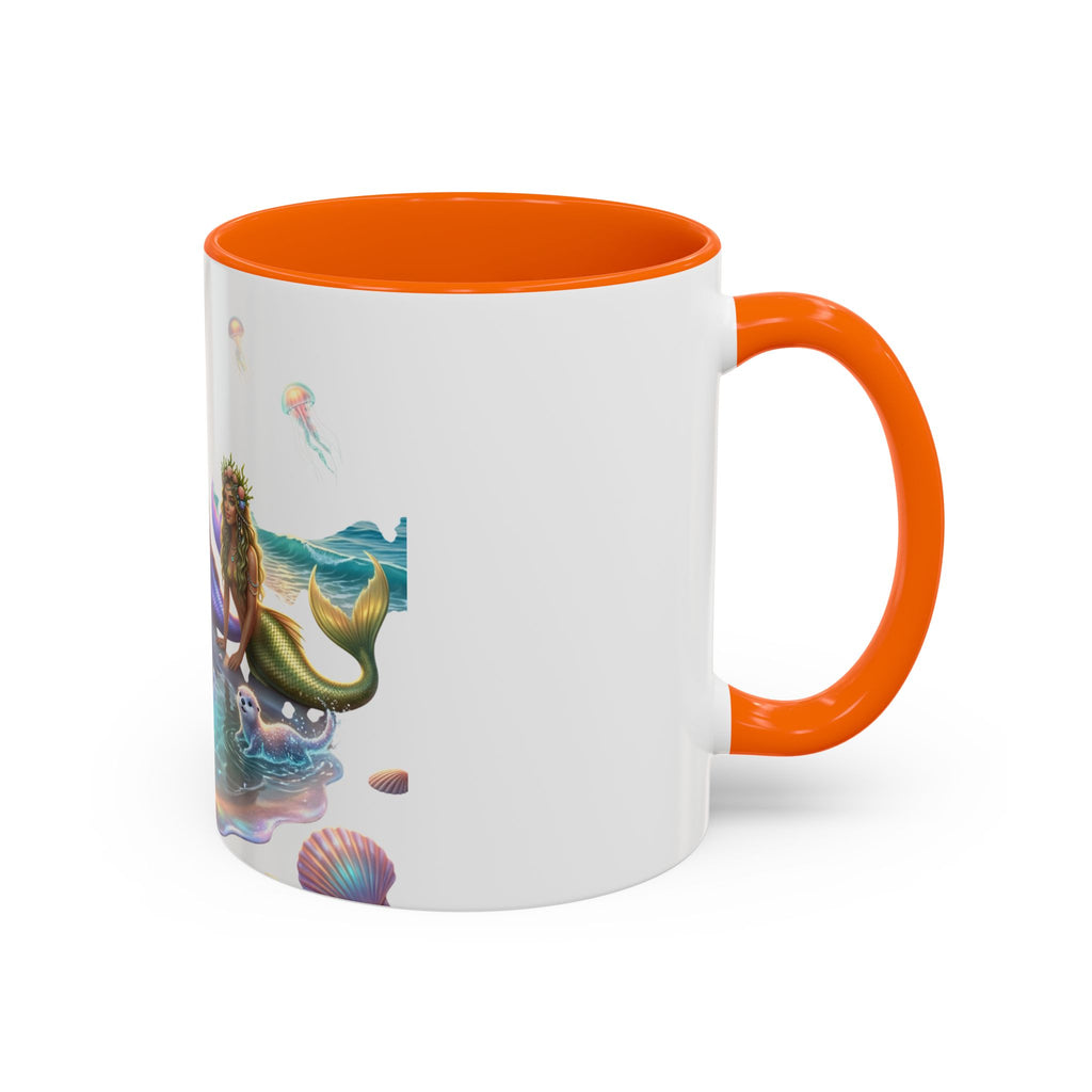 Mermaid Trio Accent Coffee Mug — Colorful Ocean Fantasy 11/15oz