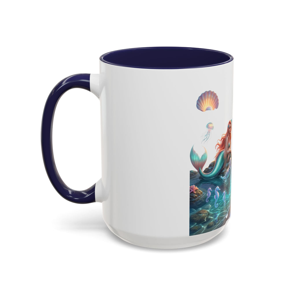 Mermaid Trio Accent Coffee Mug — Colorful Ocean Fantasy 11/15oz