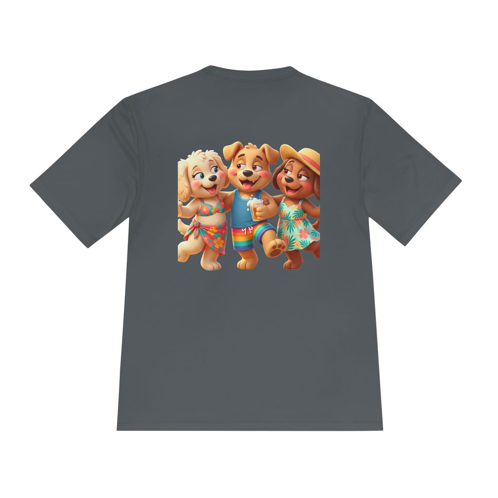 Beach Vibes Moisture-Wicking Tee — 'BEACH!!' Arch Logo