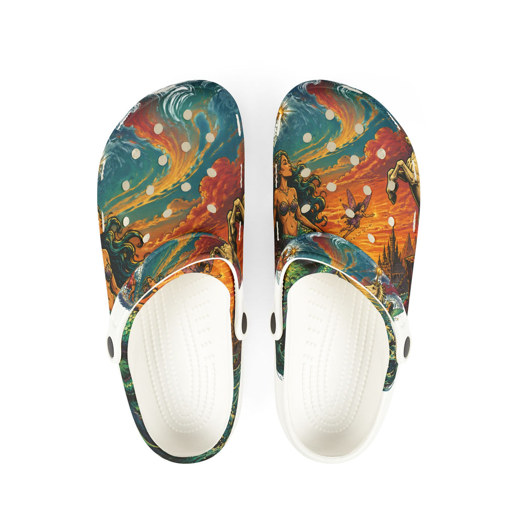 Unicorn Fantasy EVA Foam Clogs — Colorful All-Over-Print Garden Shoes